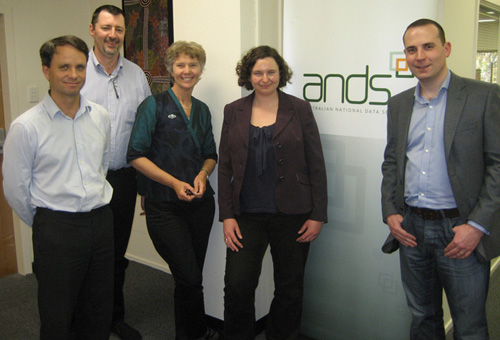photograph of Sarah Jones and Martin Donnelly from DCC visiting ANDS office in Canberra 